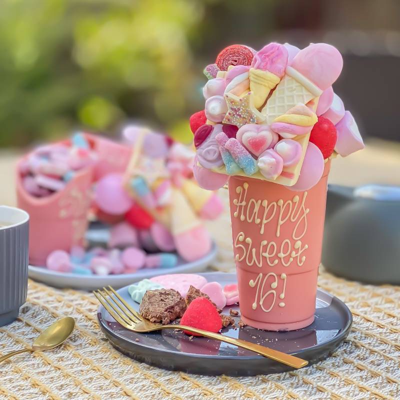 Pink Personalised 1KG Belgian Chocolate Smash Cup